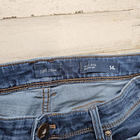 J.Jill Denim Jeans Women’s 14R Blue High Rise Straight Leg Comfort Fits 34x29 - Picture 3 of 6